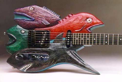 photo of Deco-Fish guitar to accompany poem