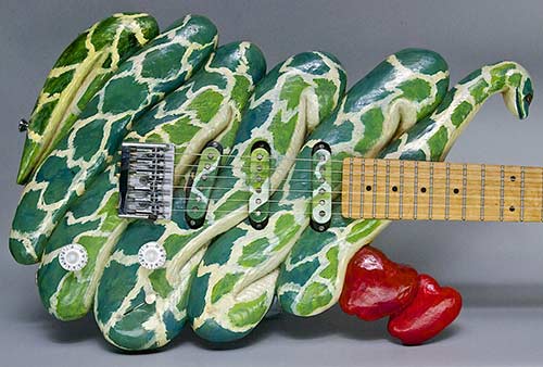 photo of Stratoconstrictor guitar to accompany poem