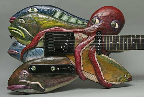 photo of Octo-fish guitar to accompany poem